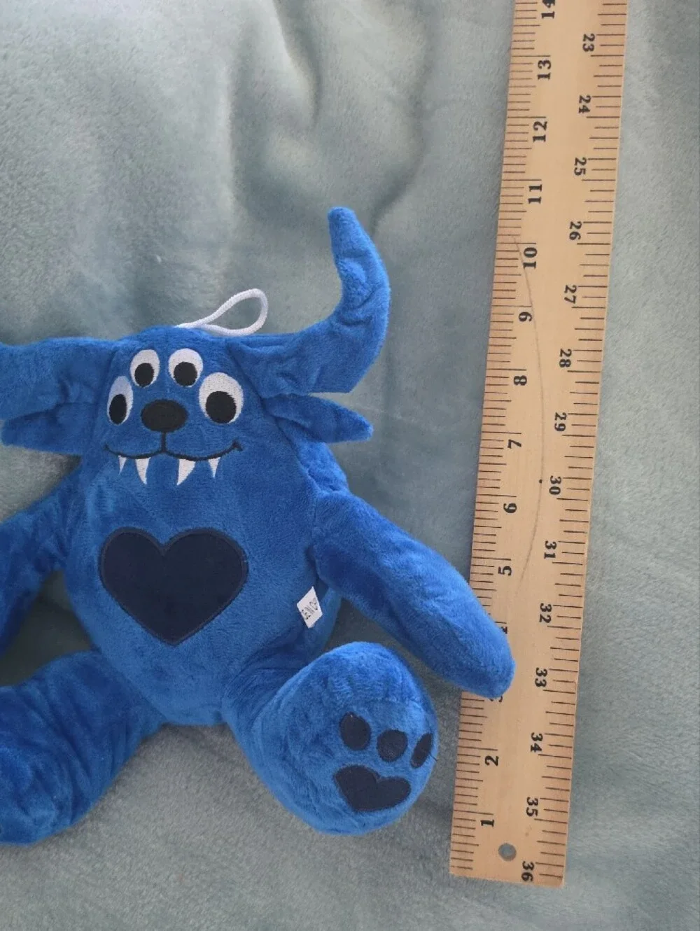 Blue Plush Three-Eyed Monster Toy - Kids Stuffed Animal